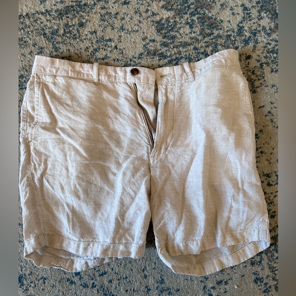 J Crew Cream Linen Shorts